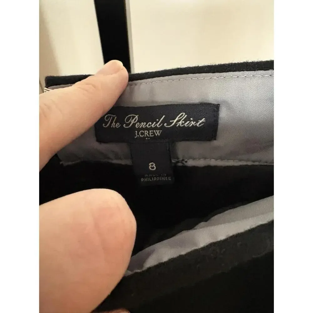 J Crew The Pencil Skirt Wool Black 8
